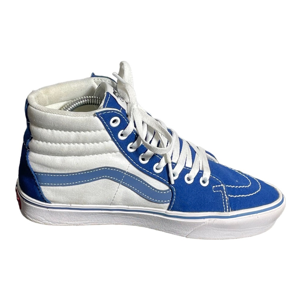 Vans High Top Sneaker Blue White Men’s Size 8 Womens Size 9.5 SB5 - Picture 3 of 11
